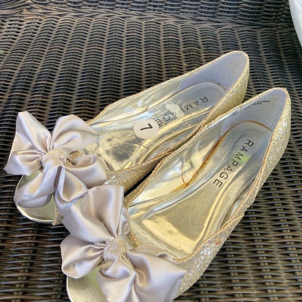 Rampage Silver Flats with Chic Bow Detail - Picture 2 of 4